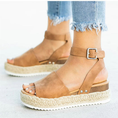 Lina - Caramel Espadrille-Sandalen