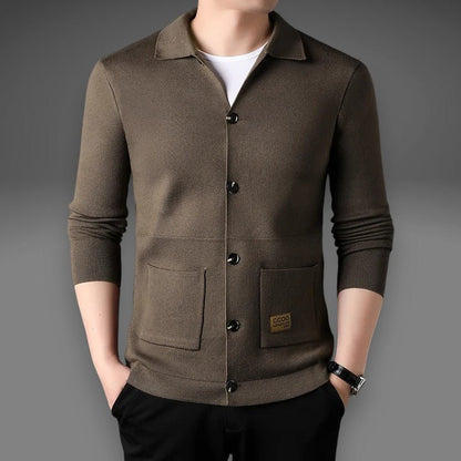 Brauner Klassischer Herren-Strickcardigan – Jakob