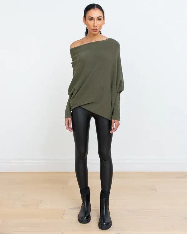 Ruby Asymmetrischer Cloud Drapierter Pullover