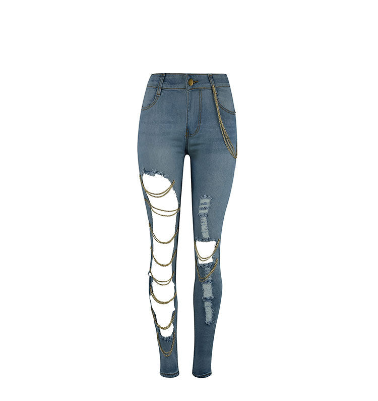 Mara's Urban Edge Chain-Lace Denim Jeans