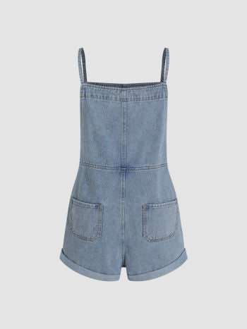 Lilly's Sommer-Chic Denim Short Romper