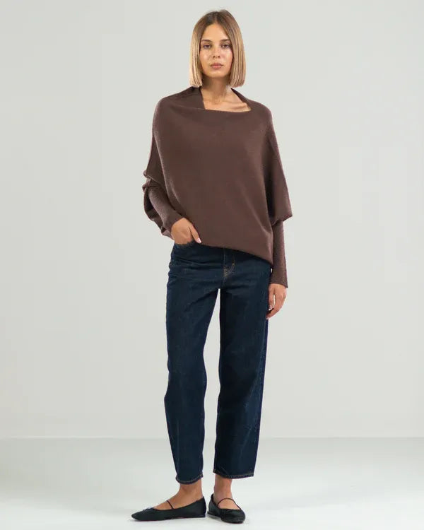 Ruby Asymmetrischer Cloud Drapierter Pullover