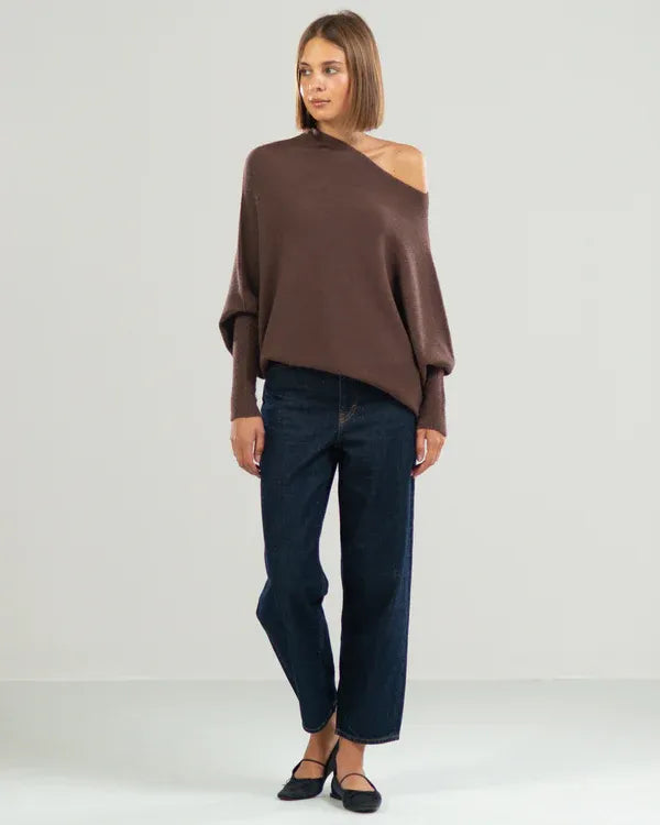 Ruby Asymmetrischer Cloud Drapierter Pullover