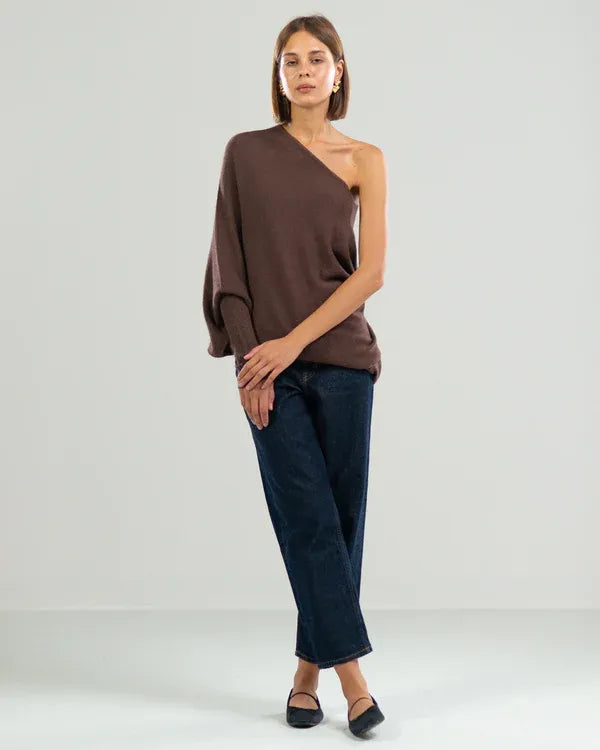 Ruby Asymmetrischer Cloud Drapierter Pullover