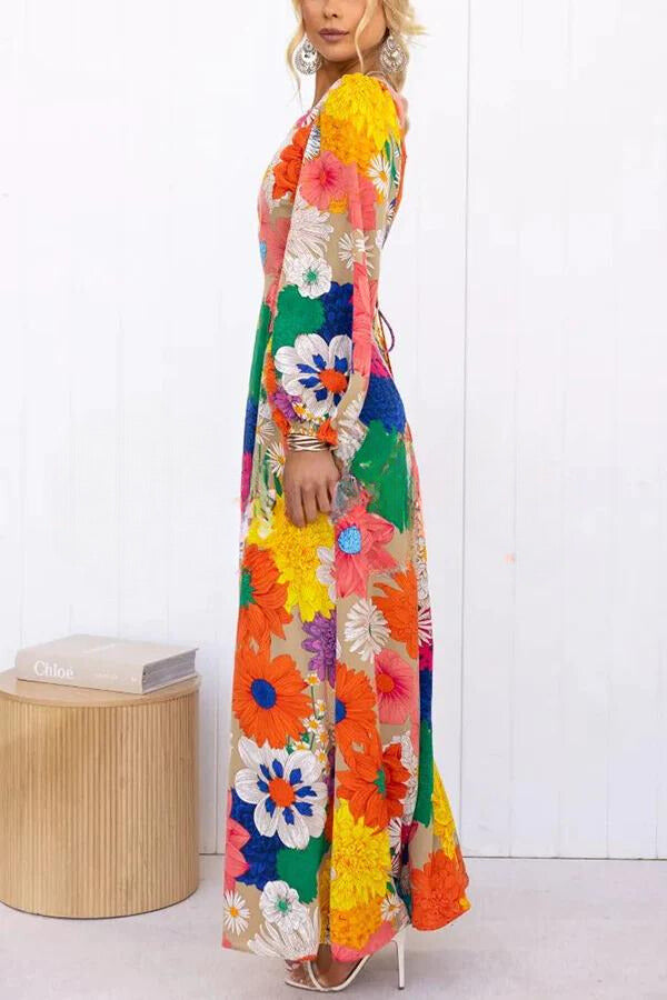 Zarah's Luftiges Blüten Boho Maxi Kleid