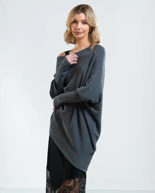 Ruby Asymmetrischer Cloud Drapierter Pullover