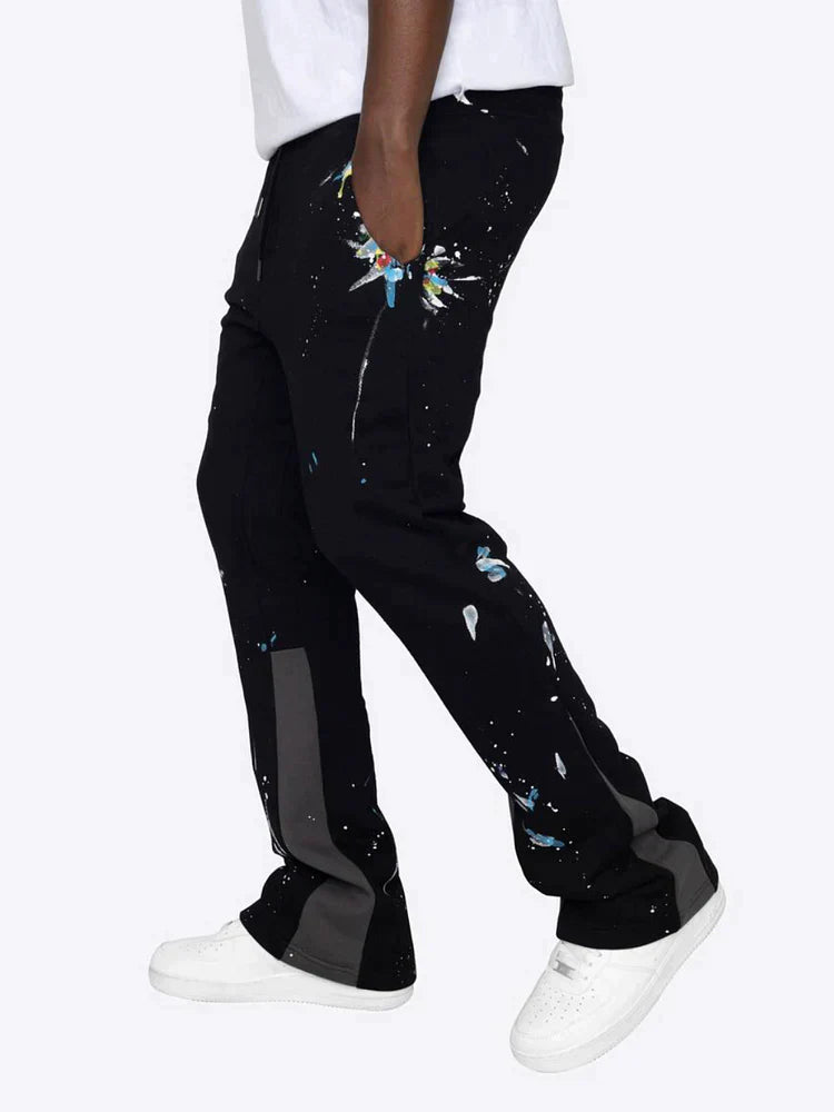 Cédric Farbspritzer Flare Sweatpants