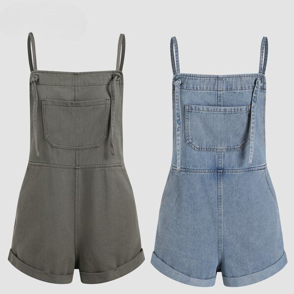 Lilly's Sommer-Chic Denim Short Romper