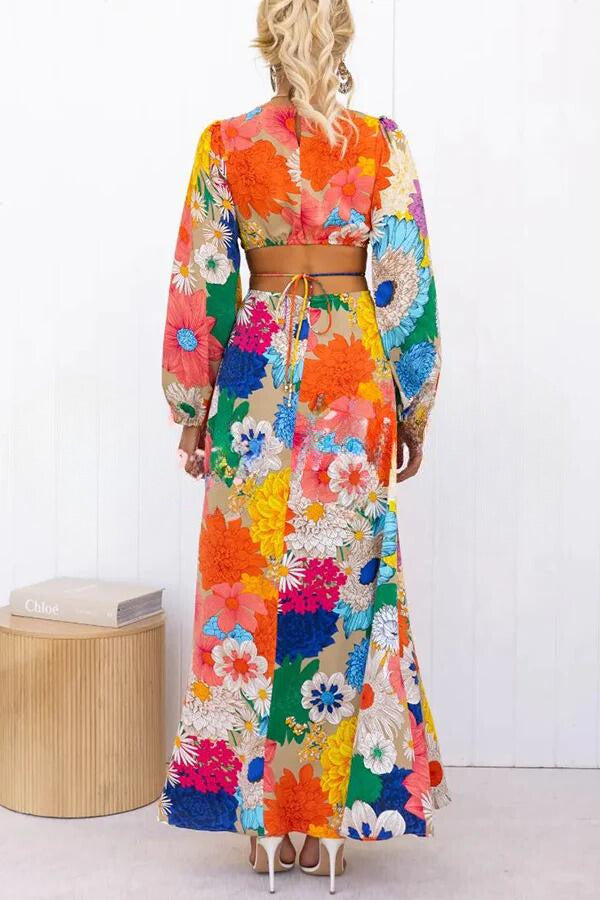 Zarah's Luftiges Blüten Boho Maxi Kleid