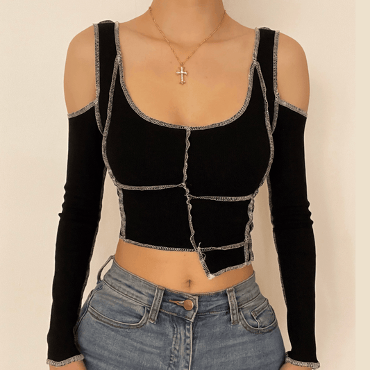 Roseanna Model Muse Schulterfreies Crop-Top