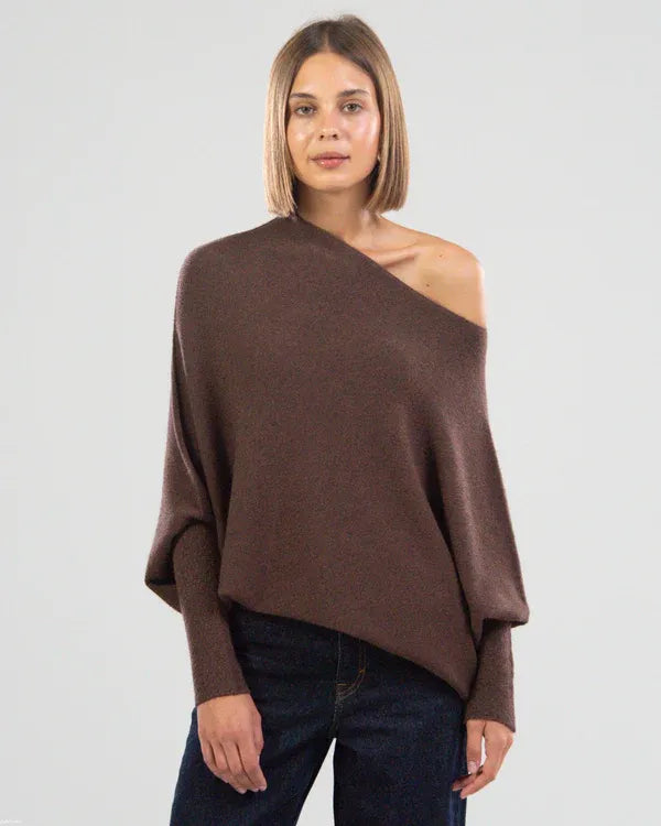 Ruby Asymmetrischer Cloud Drapierter Pullover