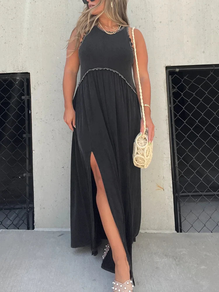 Freida's Göttinnen-Charme Slit Maxi Long Kleid