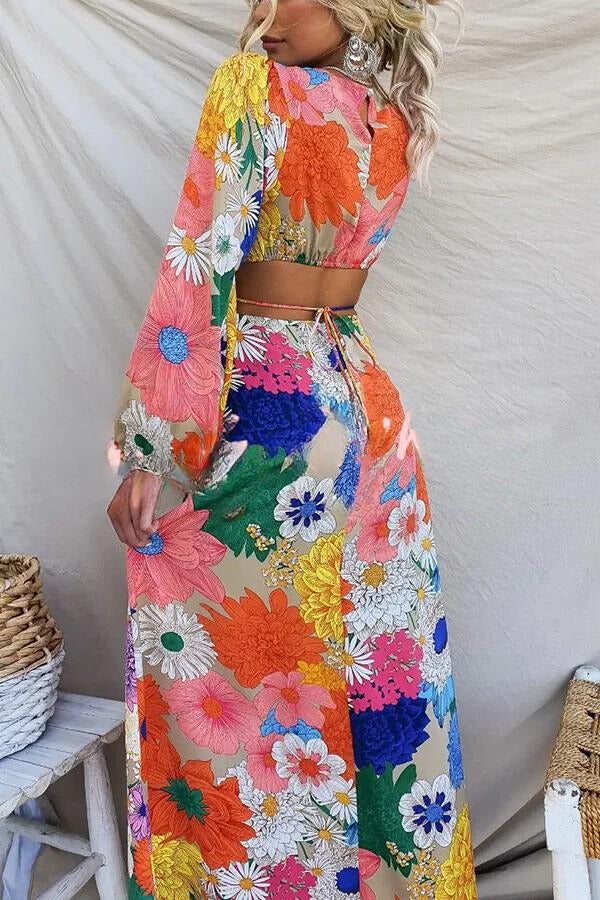 Zarah's Luftiges Blüten Boho Maxi Kleid