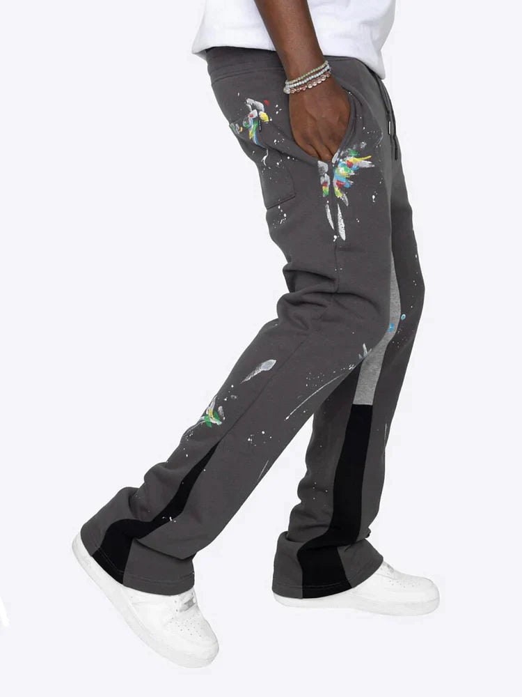 Cédric Farbspritzer Flare Sweatpants