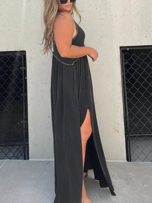 Freida's Göttinnen-Charme Slit Maxi Long Kleid