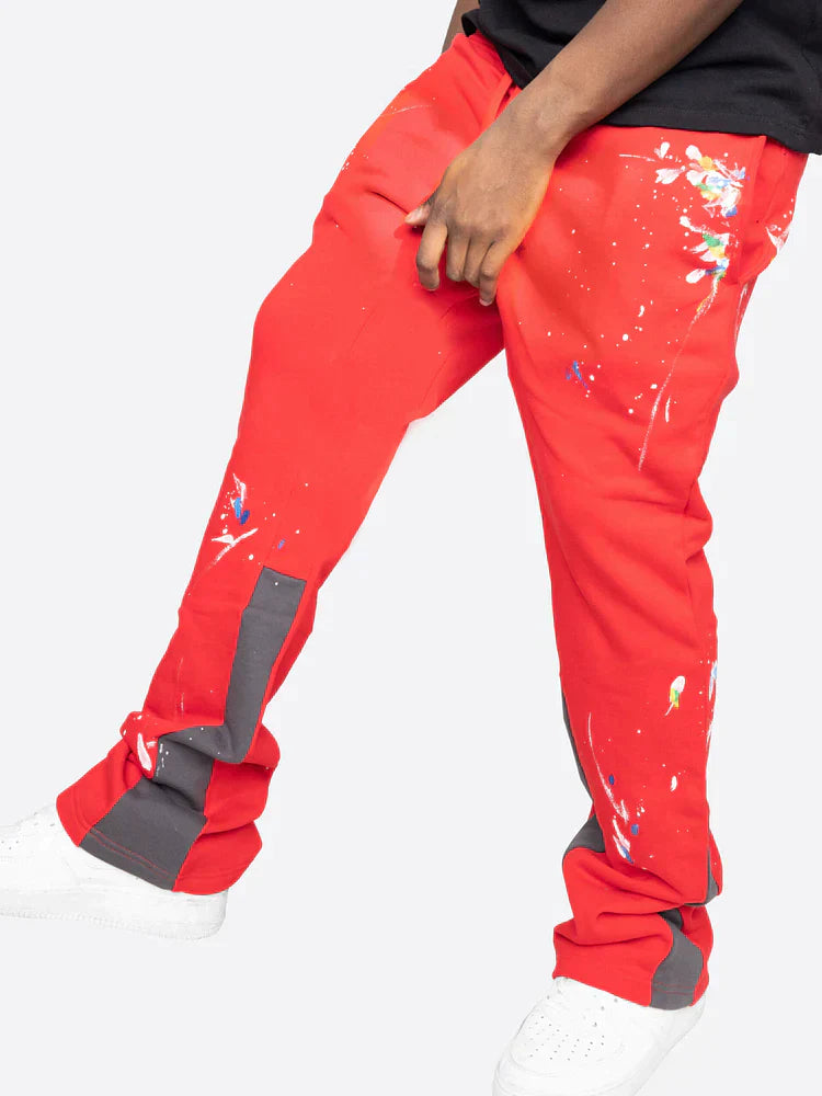 Cédric Farbspritzer Flare Sweatpants