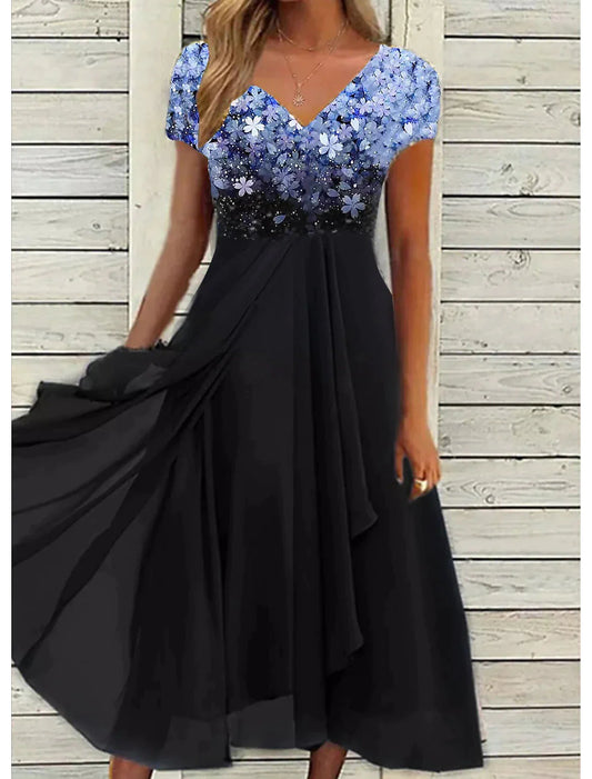 Cade Florale Eleganz Midi Spitzenkleid