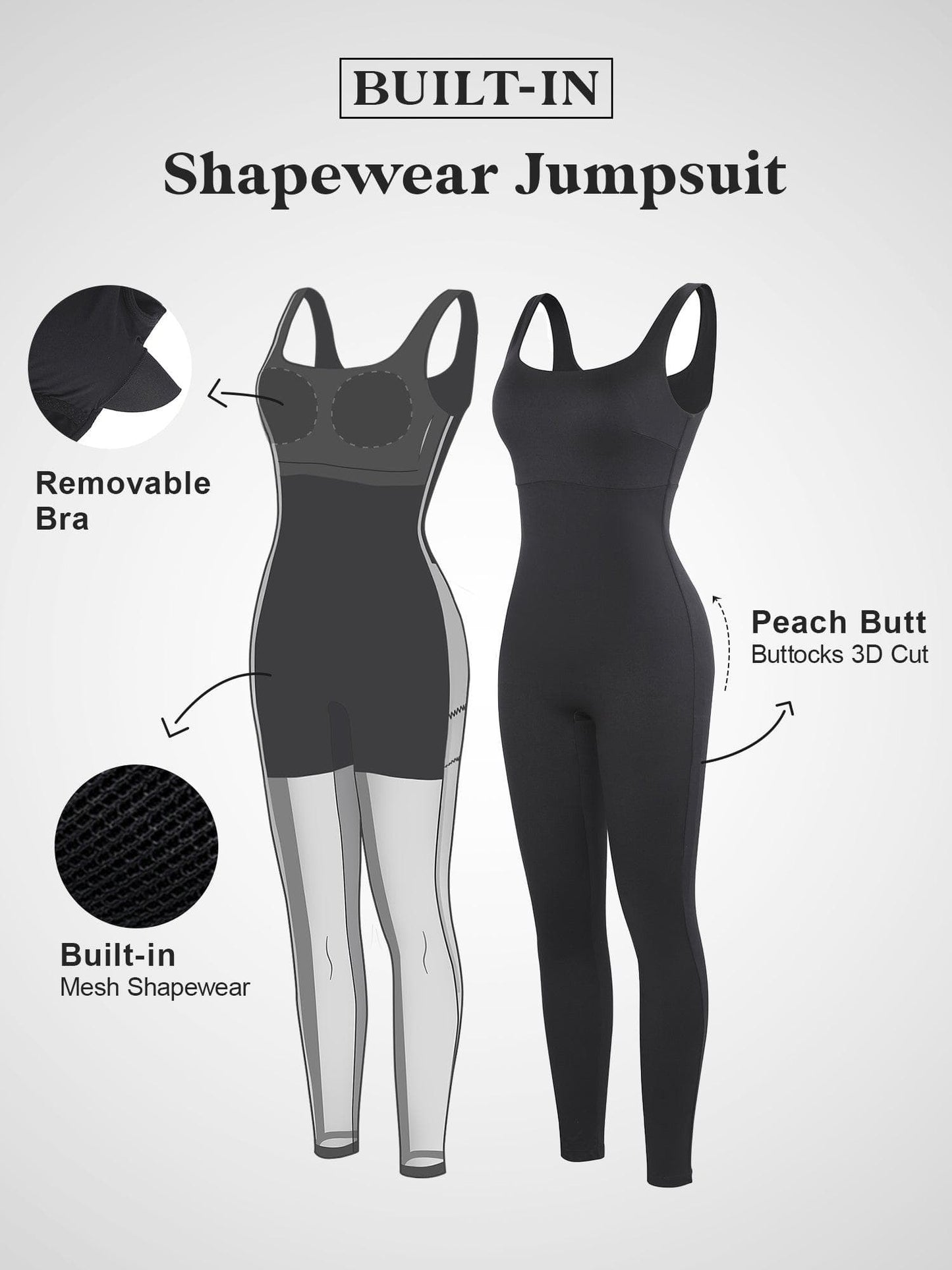 ElevateFit Oberschenkelstraffender Jumpsuit